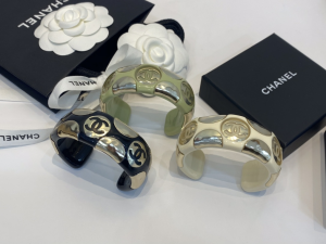 Chanel CC Logo Bangle Bracelet Yellow