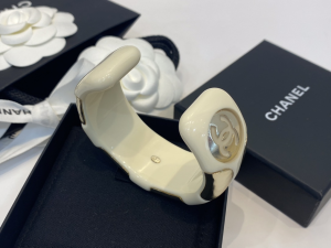 Chanel CC Logo Bangle Bracelet Yellow