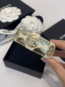 Chanel CC Logo Bangle Bracelet Yellow