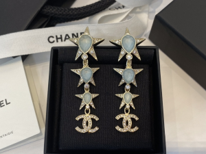 Chanel Crystal CC Multi Star Earrings 