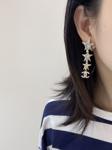 Chanel Crystal CC Multi Star Earrings