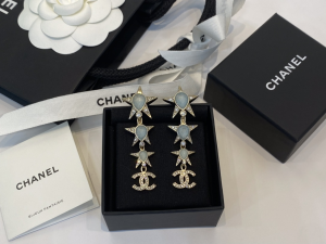 Chanel Crystal CC Multi Star Earrings