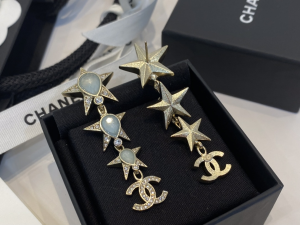 Chanel Crystal CC Multi Star Earrings