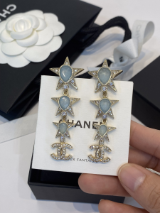 Chanel Crystal CC Multi Star Earrings