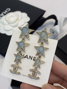Chanel Crystal CC Multi Star Earrings