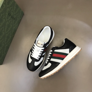 Gucci Web Leather Sneaker Black 38To45
