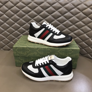 Gucci Web Leather Sneaker Black 38To45