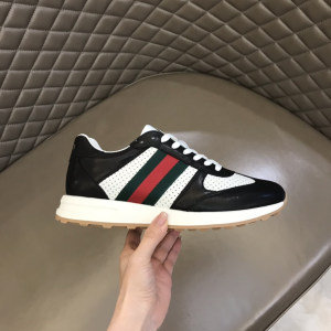 Gucci Web Leather Sneaker Black 38To45