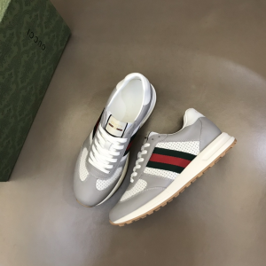 Gucci Web Leather Sneaker Gray 38To45