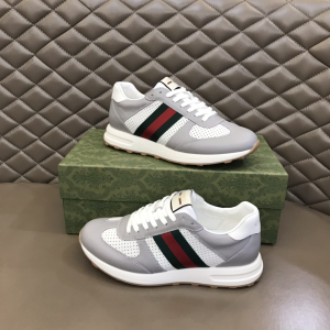 Gucci Web Leather Sneaker Gray 38To45