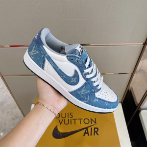 Nike x Louis Vuitton Air Jordan 1 Low Sneakers Denim Blue 38To45 Nike x Louis Vuitton Air Jordan 1 Low Sneakers Denim Blue 38To45