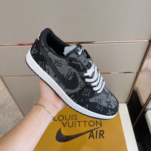 Nike x Louis Vuitton Denim Black Monogram Air Jordan 1 Low Sneakers 38To45 Nike x Louis Vuitton Denim Black Monogram Air Jordan 1 Low Sneakers 38To45
