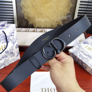 Dior Saddle CD Leather Belt Blue 35MM