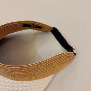 Chanel CC Raffia Visor Hat Beige