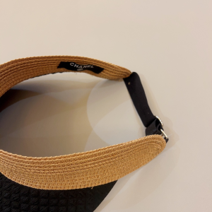 Chanel CC Raffia Visor Hat Black
