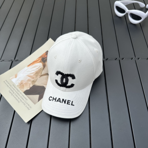 Chanel CC White Canvas Baseball Cap Hat