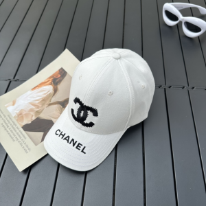 Chanel CC White Canvas Baseball Cap Hat