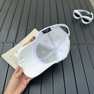 Chanel CC White Canvas Baseball Cap Hat