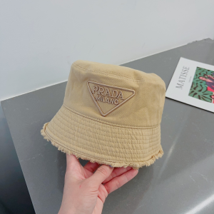 Prada Beige Canvas Bucket Hat