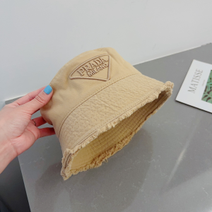 Prada Beige Canvas Bucket Hat