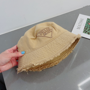 Prada Beige Canvas Bucket Hat