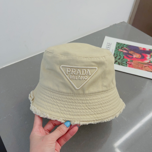 Prada Beige Canvas Bucket Hat