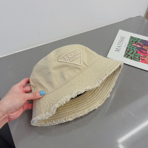 Prada Beige Canvas Bucket Hat