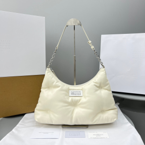 Maison Margiela Large Glam Slam Leather Hobo Shoulder Bag Beige Maison Margiela Large Glam Slam Leather Hobo Shoulder Bag Beige