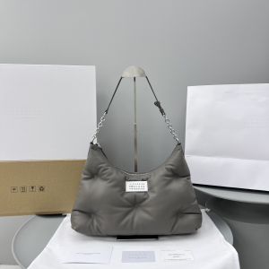 Maison Margiela Large Glam Slam Leather Hobo Shoulder Bag Gray Maison Margiela Large Glam Slam Leather Hobo Shoulder Bag Gray
