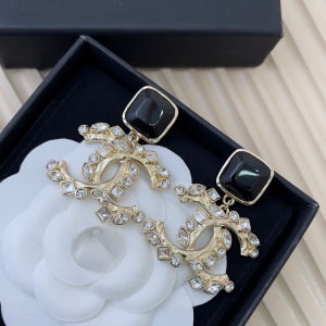 Chanel Crystal CC Drop Earrings