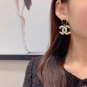 Chanel Crystal CC Drop Earrings
