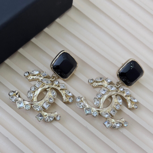 Chanel Crystal CC Drop Earrings