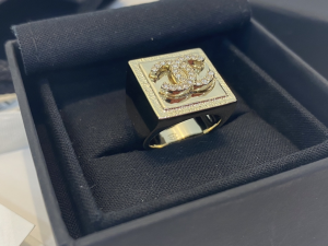 Chanel Crystal CC Square Rings