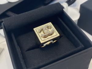 Chanel Crystal CC Square Rings