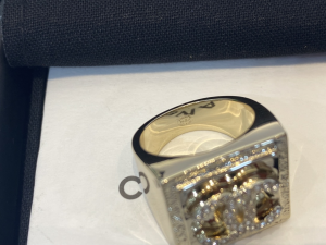 Chanel Crystal CC Square Rings