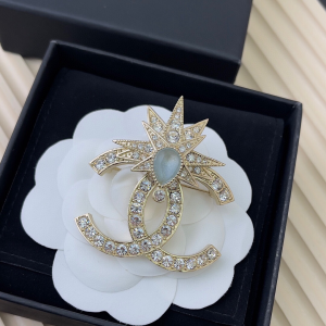 Chanel Crystal CC Star Brooch