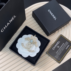 Chanel Crystal CC Star Brooch