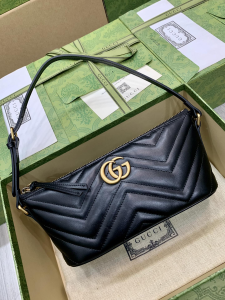 Gucci GG Marmont Shoulder Leather Bag Black Gucci GG Marmont Shoulder Leather Bag Black