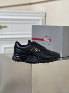 Prada Leather Low Tops Sneaker Black 38TO43