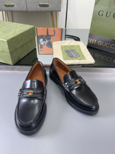 Gucci Black Leather Loafers 35TO42