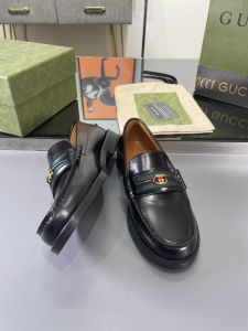 Gucci Black Leather Loafers 35TO42
