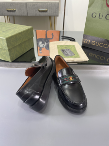 Gucci Black Leather Loafers 35TO42