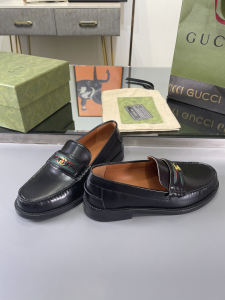 Gucci Black Leather Loafers 35TO42