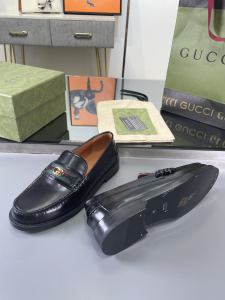 Gucci Black Leather Loafers 35TO42