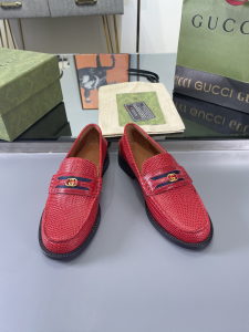 Gucci Red Leather Loafers 35TO42