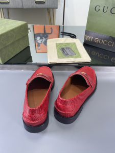 Gucci Red Leather Loafers 35TO42