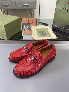 Gucci Red Leather Loafers 35TO42