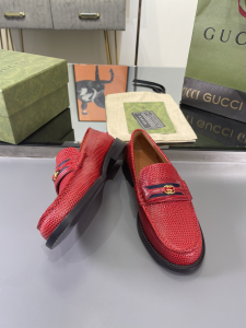 Gucci Red Leather Loafers 35TO42