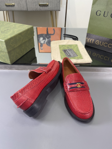 Gucci Red Leather Loafers 35TO42