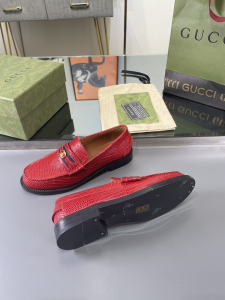 Gucci Red Leather Loafers 35TO42